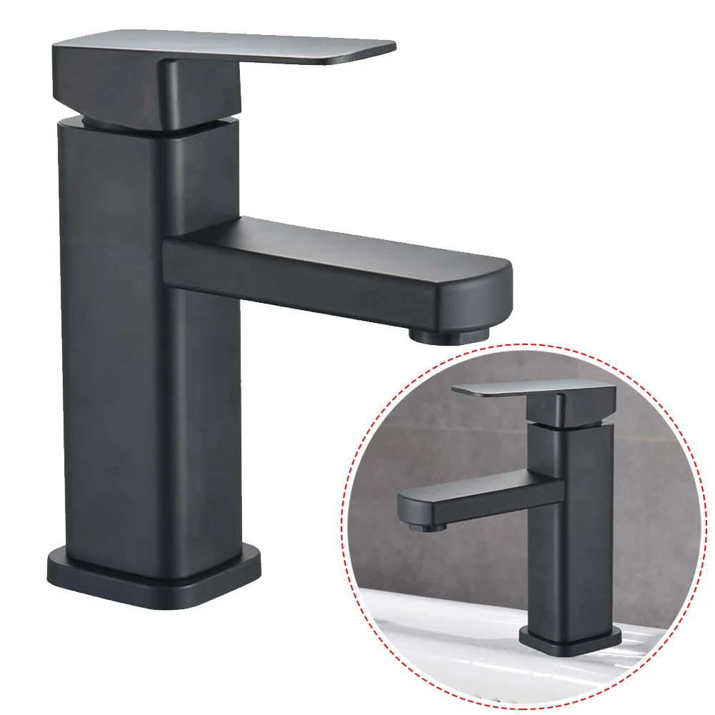 1pc 304 Stainless Steel Black Single Cold Sink Faucet Kitchen Bathroom Counter Basin Faucet Replacement Without Hose
1pc 304 Stainless Steel Black Single Cold Sink Faucet Kitchen Bathroom Counter Basin Faucet Replacement Without Hose
