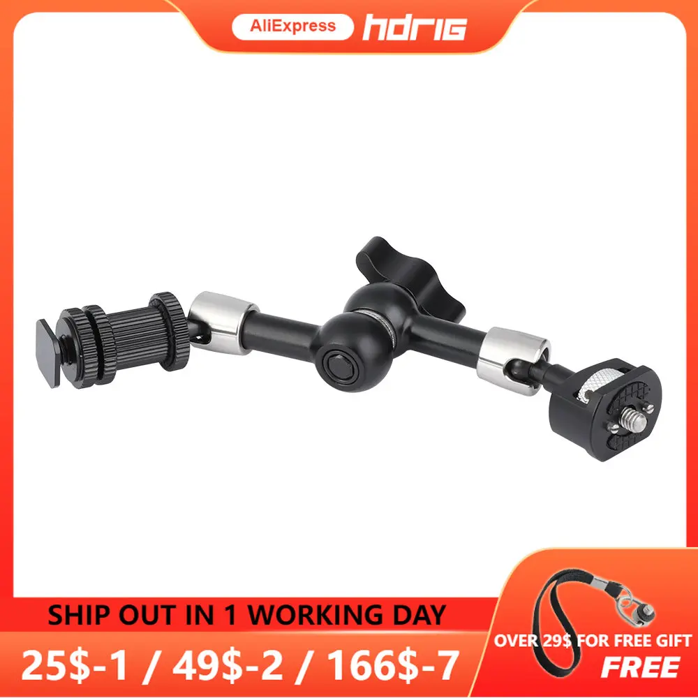 HDRIG Magic Articulating Arm with Double 1/4" Thread Mounts & Removable Shoe Mount for DSLR Camera Monitor Accessories
HDRIG Magic Articulating Arm with Double 1/4" Thread Mounts & Removable Shoe Mount for DSLR Camera Monitor Accessories