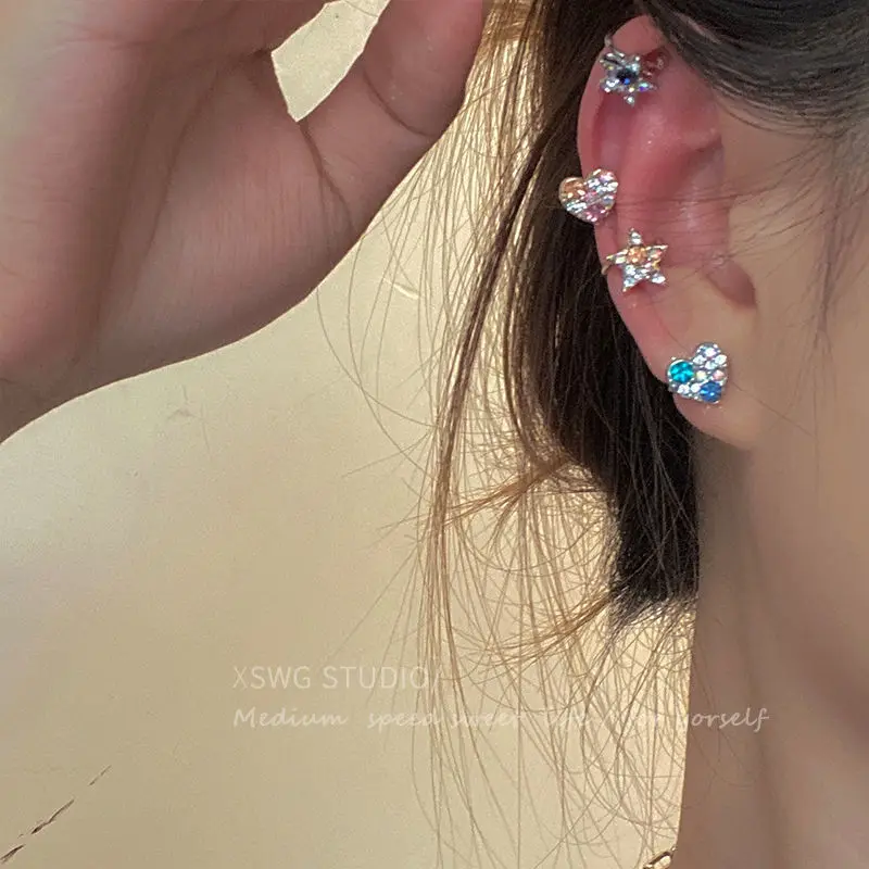 1 pair ins illusion zirconia pentagram love simple no ear hole match fashion super flash ear bone clip earrings set jewelry
1 pair ins illusion zirconia pentagram love simple no ear hole match fashion super flash ear bone clip earrings set jewelry