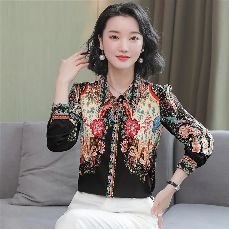 Floral Chiffon Women's Blouse Summer Printing Loose Shirt Large Size Long Sleeve Top Casual Fashion 2022 New Korean Clothing
Floral Chiffon Women's Blouse Summer Printing Loose Shirt Large Size Long Sleeve Top Casual Fashion 2022 New Korean Clothing