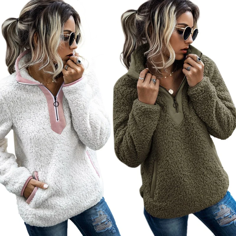 2X Women Sherpa Sweater Teddy Fleece Pullover Half Zipper Sherpa Fleece Tops Female Warm Coat Sweaters S White & Green
2X Women Sherpa Sweater Teddy Fleece Pullover Half Zipper Sherpa Fleece Tops Female Warm Coat Sweaters S White & Green