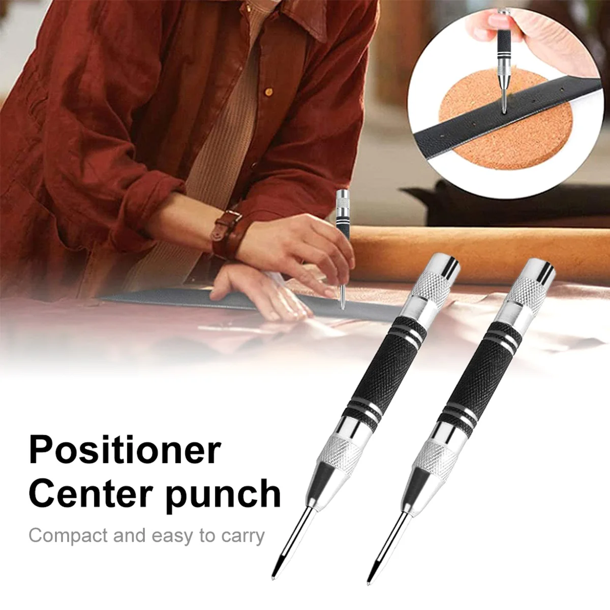 2Pcs 5 Inch Automatic Center Punch Super Strong Adjustable Spring Loaded Window Breaker Puncher Metal Drill Tool for Glass Metal
2Pcs 5 Inch Automatic Center Punch Super Strong Adjustable Spring Loaded Window Breaker Puncher Metal Drill Tool for Glass Metal
