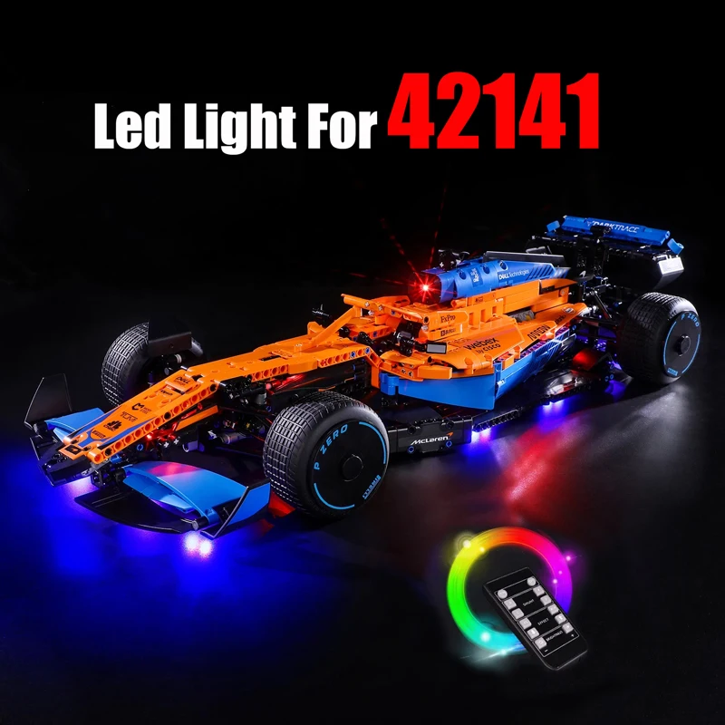 

Технический радиоуправляемый светодиодный фотоальбом для 42141 McLarensd F1, гоночный автомобиль, строительные блоки, городской автомобиль, кирпичи, Наборы игрушек для детей, без автомобиля