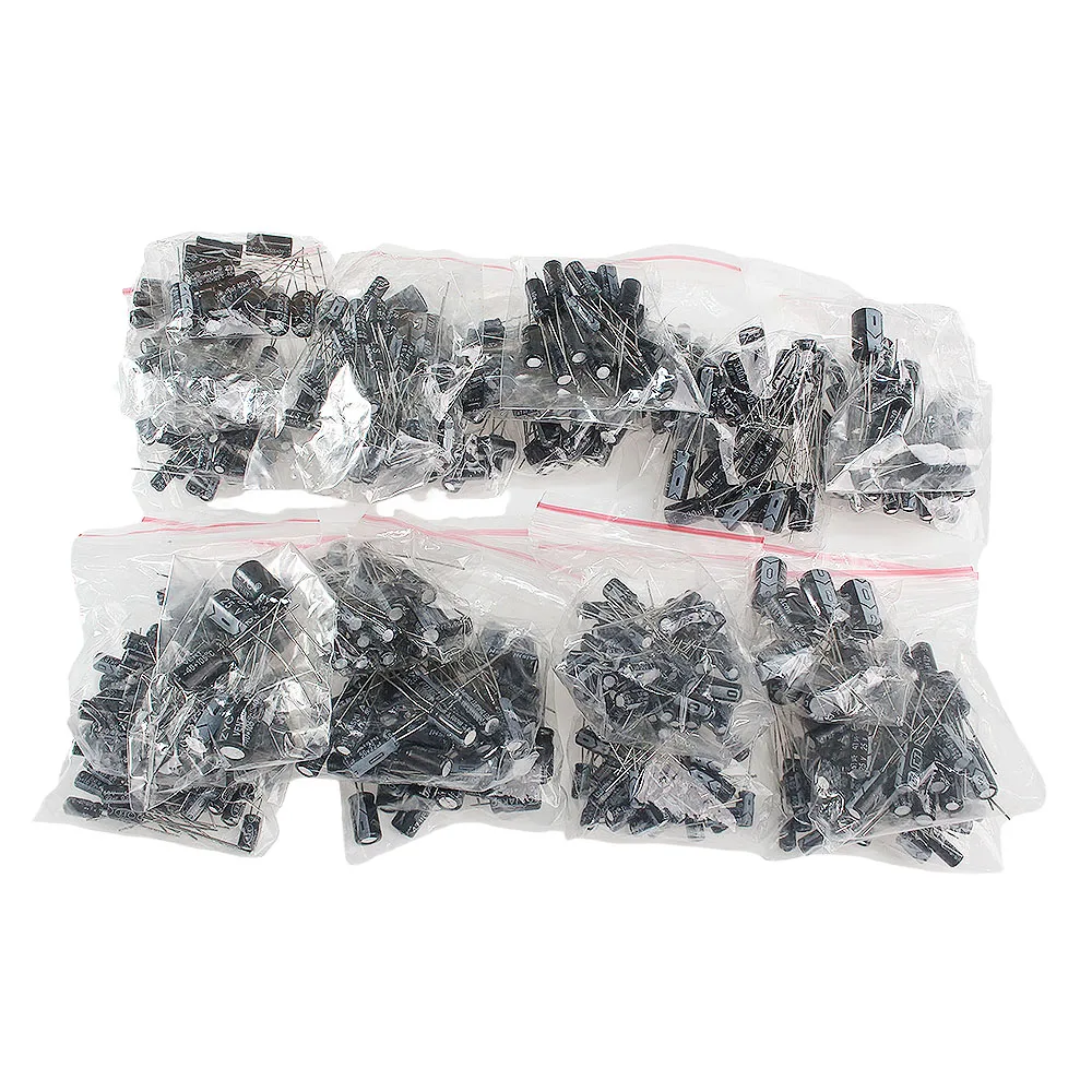900PCS/Set 0.1UF~1000UF Electronic Capacitor set, 30 Values Capacitors assortment kit 16V 25V 50V 1UF 2.2UF 3.3UF 4.7UF 10UF
900PCS/Set 0.1UF~1000UF Electronic Capacitor set, 30 Values Capacitors assortment kit 16V 25V 50V 1UF 2.2UF 3.3UF 4.7UF 10UF