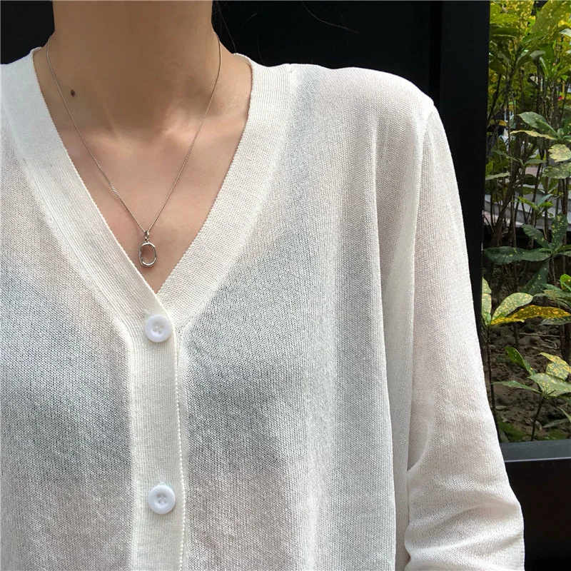 Cardigan Cardigan Women Korean Long Sleeve Cardigan Summer Cropped Cardigan Knitted V-Neck Thin Ice Silk Sweaters Sunscreen Shir
Cardigan Cardigan Women Korean Long Sleeve Cardigan Summer Cropped Cardigan Knitted V-Neck Thin Ice Silk Sweaters Sunscreen Shir