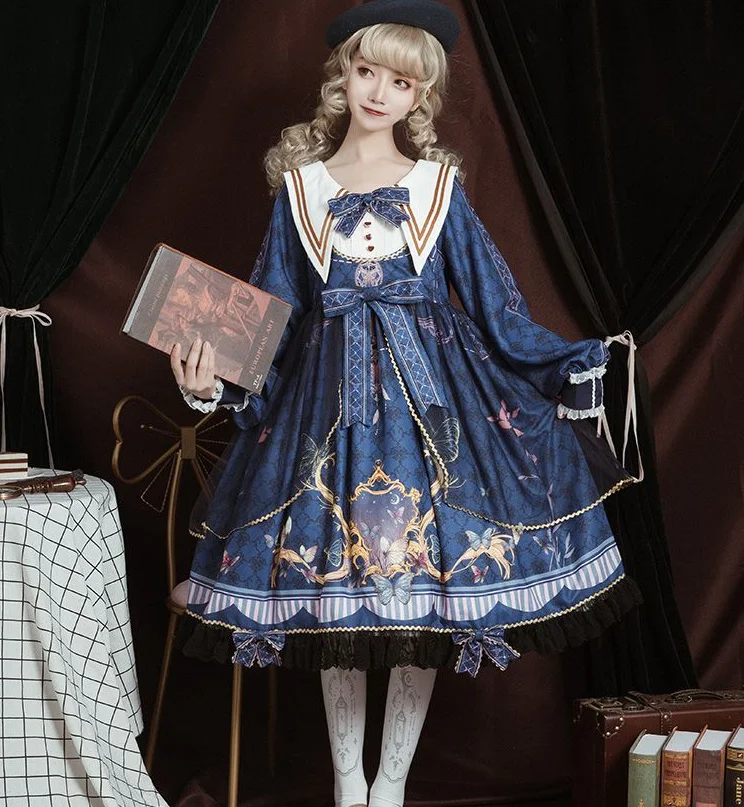 Coolfel Japanese Gothic Women Lolita Dress Harajuku Cute Bow Long Sleeve Victorian Princess Dress Girly Party Fairy Dress
Coolfel Japanese Gothic Women Lolita Dress Harajuku Cute Bow Long Sleeve Victorian Princess Dress Girly Party Fairy Dress