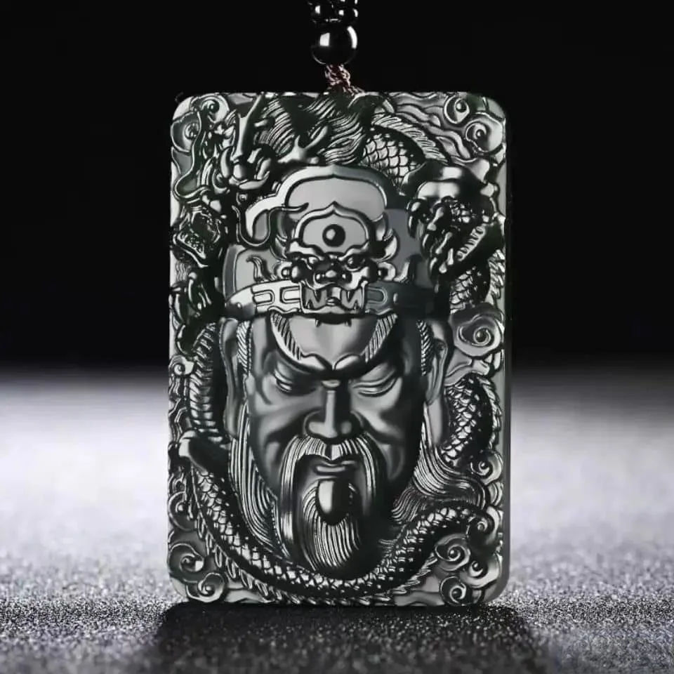 Natural Hetian Jade Cyan God of Wealth Guan Gong Pendant Charm Jewellery Hand-Carved Necklace Women Men Fashion with Chain Gift
Natural Hetian Jade Cyan God of Wealth Guan Gong Pendant Charm Jewellery Hand-Carved Necklace Women Men Fashion with Chain Gift