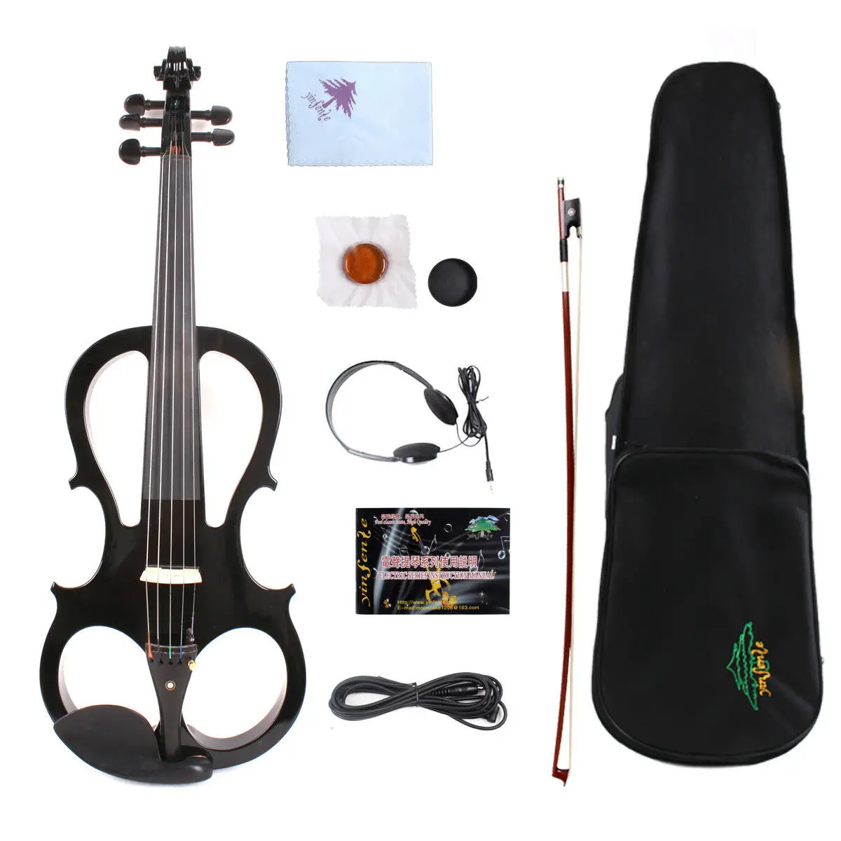Yinfente 5 string Electric Silent Violin 4/4 Natural wood Free Case+Bow #EV5
Yinfente 5 string Electric Silent Violin 4/4 Natural wood Free Case+Bow #EV5