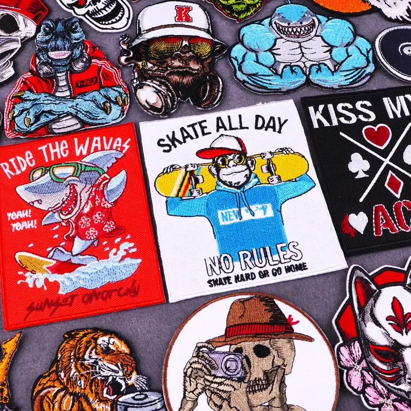 Punk Shark/Bear Patch DIY Iron On Patches On Clothes Stickers Embroidered Patches For Clothing Animal Dinosaur Patch Applique
Punk Shark/Bear Patch DIY Iron On Patches On Clothes Stickers Embroidered Patches For Clothing Animal Dinosaur Patch Applique