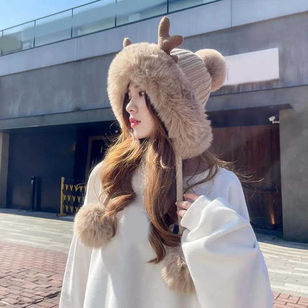 Great Elasticity Hat Winter Hat with Antler Plush Ball Stylish Windproof Warm Outdoor Cap for Women
Great Elasticity Hat Winter Hat with Antler Plush Ball Stylish Windproof Warm Outdoor Cap for Women