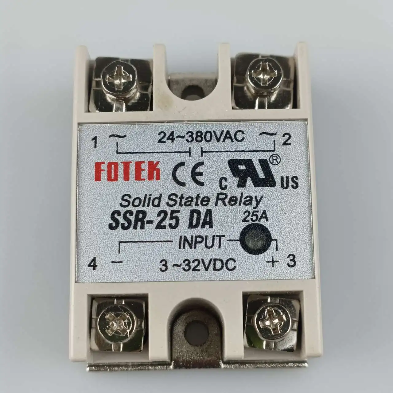 SSR-25DA 40A Solid State Relay Module Relay for PID Temperature Control Single Phase SSR FOTEK Input 3-32VDC Output 24-380VA
SSR-25DA 40A Solid State Relay Module Relay for PID Temperature Control Single Phase SSR FOTEK Input 3-32VDC Output 24-380VA