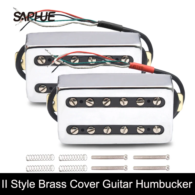 II Style Brass Cover Electric Guitar Pickup Coil Splitting Pickup Humbucker Dual Coil Pickup N7.5K/B15K Output Black/Chrome
II Style Brass Cover Electric Guitar Pickup Coil Splitting Pickup Humbucker Dual Coil Pickup N7.5K/B15K Output Black/Chrome
