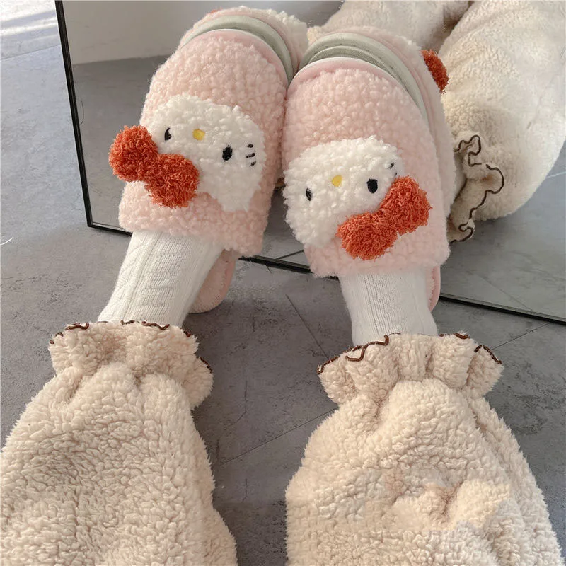 Sanrio Hello Kitty Cartoon Cute Lamb Wool Slippers Home Warm Girls Soft Bottom Non-Slip Plush Cotton Slippers Students Christmas
Sanrio Hello Kitty Cartoon Cute Lamb Wool Slippers Home Warm Girls Soft Bottom Non-Slip Plush Cotton Slippers Students Christmas