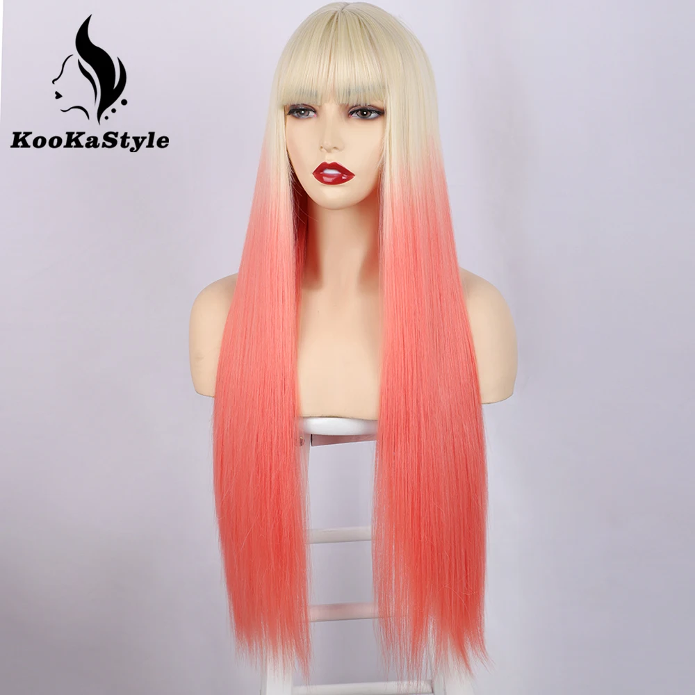 Kookastyle Ombre Blonde Orange Pink Cosplay Wigs Synthetic Wig for Women Long Straight Wigs With Bangs Lolita Hair Middle Part
Kookastyle Ombre Blonde Orange Pink Cosplay Wigs Synthetic Wig for Women Long Straight Wigs With Bangs Lolita Hair Middle Part