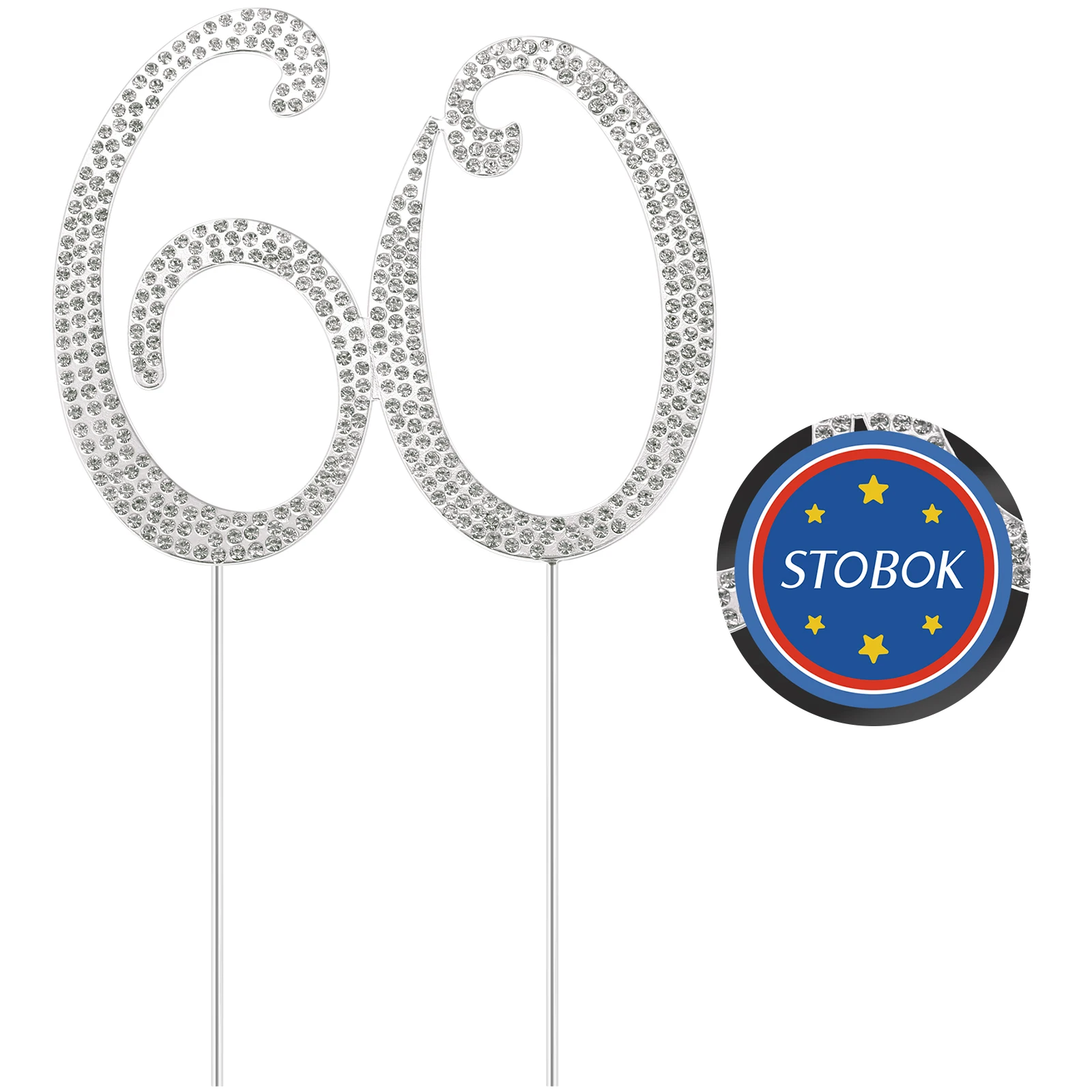 STOBOK 60 Cake Topper For 60th Birthday Party Crystal Rhinestones Decorative Cake Topper Birthday Party Supplies (Silver)
STOBOK 60 Cake Topper For 60th Birthday Party Crystal Rhinestones Decorative Cake Topper Birthday Party Supplies (Silver)