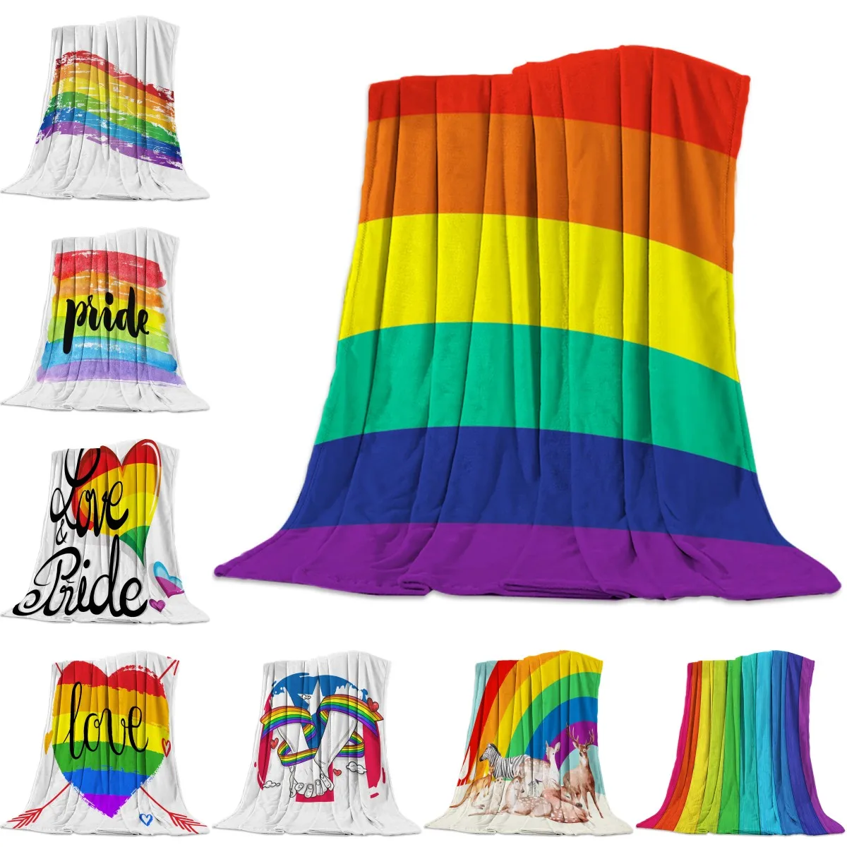 Flannel Blankets Colorful Stripe Lgbt Pride Rainbow Blanket Cushion Warm Throws on Sofa Bed Home Bedspread Travel Fleece Blanket
Flannel Blankets Colorful Stripe Lgbt Pride Rainbow Blanket Cushion Warm Throws on Sofa Bed Home Bedspread Travel Fleece Blanket
