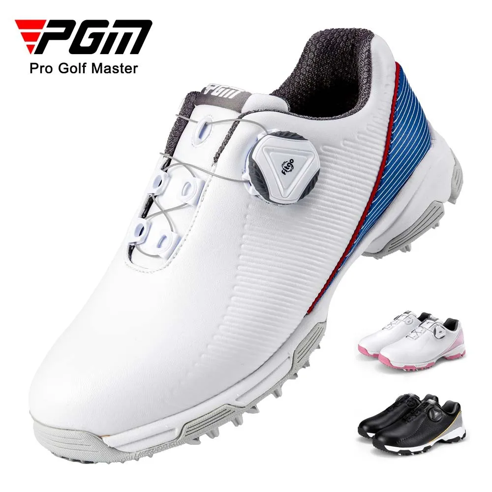 

Pgm Teenager Microfiber Waterproof Quick Lace up Golf Shoes Boys and Girls Breathable Non slip Pointed Sneakers XZ188