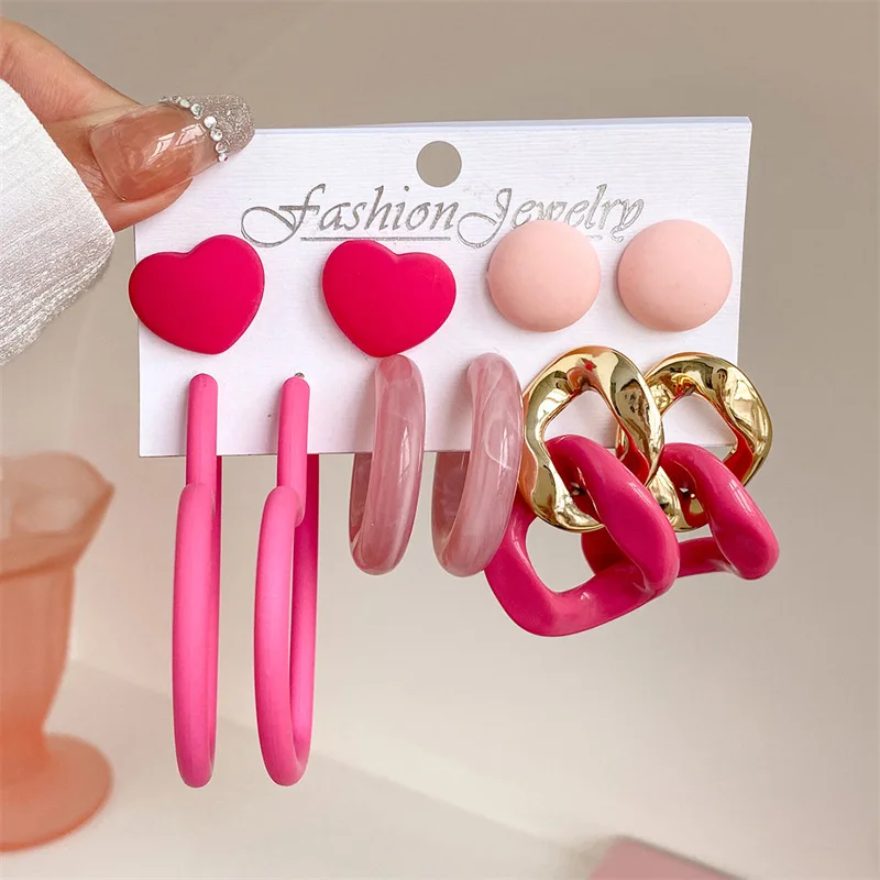 Fashion Women Earrings Set Colorful Hoop Chains Plastic Geometric Earrings Sets 2022 Trendy Exaggerate Ear Jewelry Set Wholesale
Fashion Women Earrings Set Colorful Hoop Chains Plastic Geometric Earrings Sets 2022 Trendy Exaggerate Ear Jewelry Set Wholesale