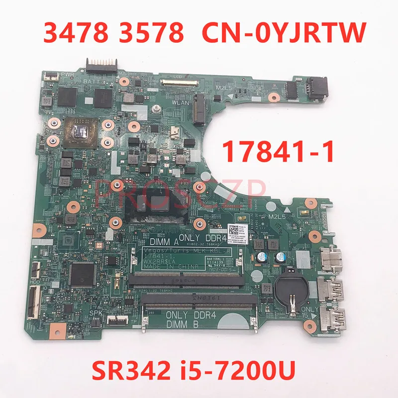 Материнская плата CN-0YJRTW 0YJRTW для DELL 3478 3578, материнская плата для ноутбука с процессором SR342 I5-7200U 17841-1 100%, полностью протестированная, работает ...
Материнская плата CN-0YJRTW 0YJRTW для DELL 3478 3578, материнская плата для ноутбука с процессором SR342 I5-7200U 17841-1 100%, полностью протестированная, работает ...
