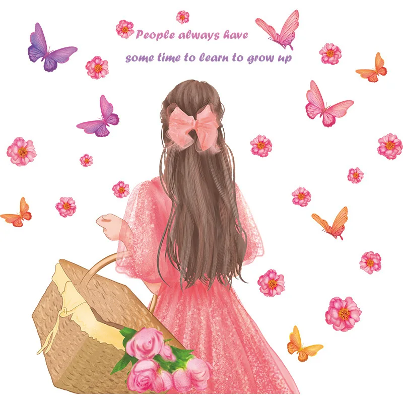 Cartoon Butterfly Fairy Floral Girl With Basket Wall Stickers For Girl Bedroom Children Room Wall Decals Colorful Flowers Pvc
Cartoon Butterfly Fairy Floral Girl With Basket Wall Stickers For Girl Bedroom Children Room Wall Decals Colorful Flowers Pvc