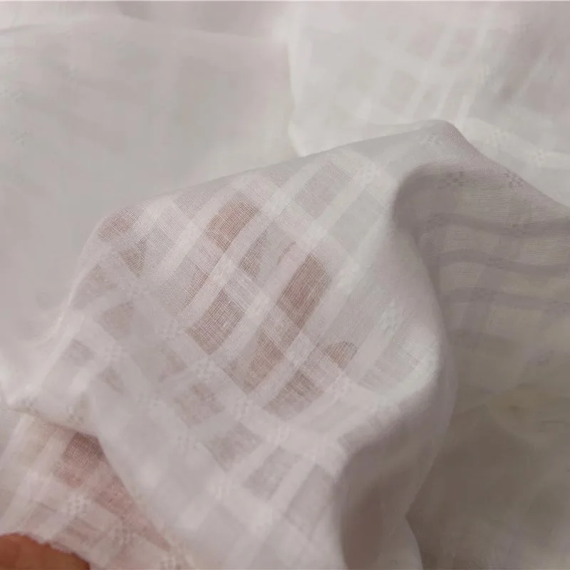100% Gauze of Cotton WHITE Dobby Check Transparent Fabrics Very Thin Fine for LOLIT Style Summer Doll Shirt Dress Skirt Blouse
100% Gauze of Cotton WHITE Dobby Check Transparent Fabrics Very Thin Fine for LOLIT Style Summer Doll Shirt Dress Skirt Blouse
