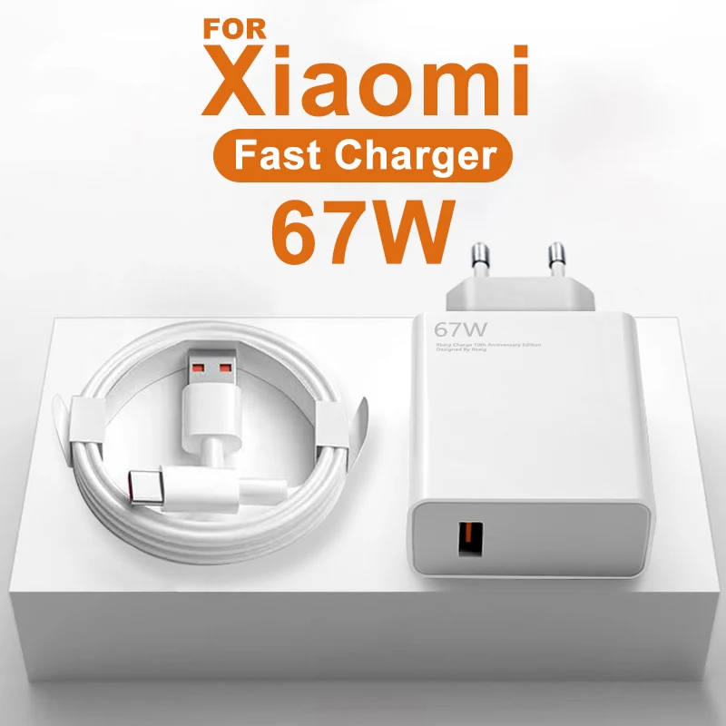 For Xiaomi Original 67W USB Super Fast Charger Power Adapter Mi 12 11 6A Type C Cable POCO X5 X4 Pro Redmi Note 9 10 11 Charging
For Xiaomi Original 67W USB Super Fast Charger Power Adapter Mi 12 11 6A Type C Cable POCO X5 X4 Pro Redmi Note 9 10 11 Charging