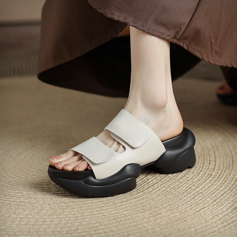 Women’s Slipper Open Toe Sandals Cowhide Ladies Summer Shoes Outdoor Beach Slides 6.5cm Heel Thick Platforma Casual Slippers
Women’s Slipper Open Toe Sandals Cowhide Ladies Summer Shoes Outdoor Beach Slides 6.5cm Heel Thick Platforma Casual Slippers