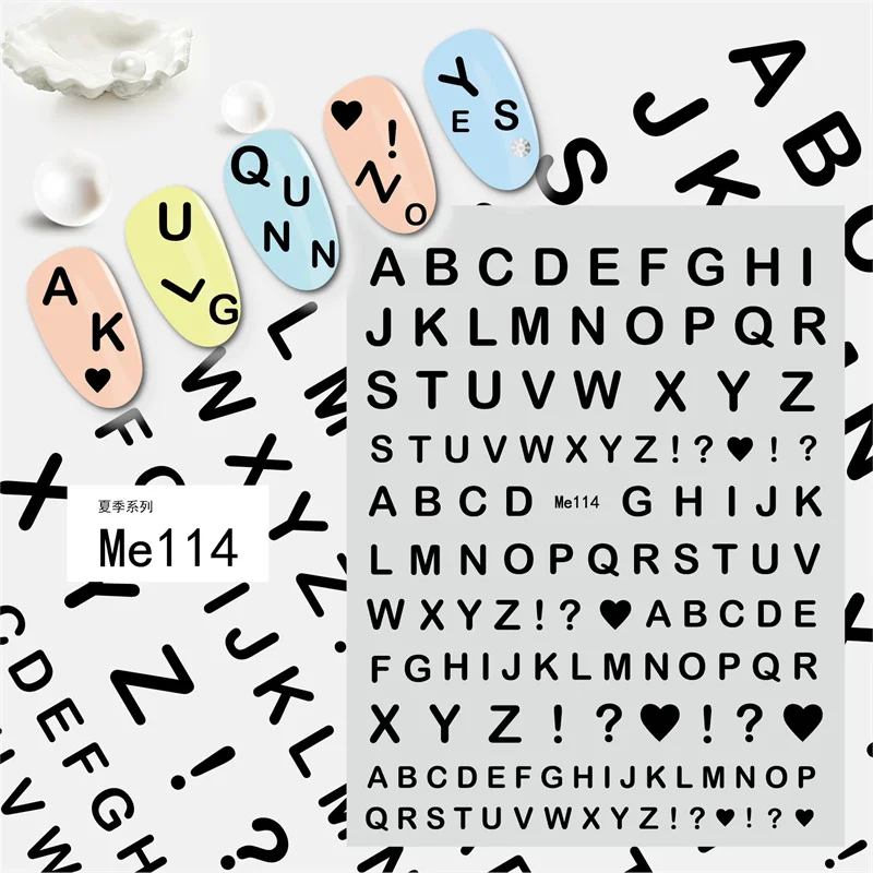 1pcs English Alphabet Nail Art Sticker New Black White Spotted Houndstooth Nail Decals Adhesive 3D Sticker Manicure Accessories
1pcs English Alphabet Nail Art Sticker New Black White Spotted Houndstooth Nail Decals Adhesive 3D Sticker Manicure Accessories