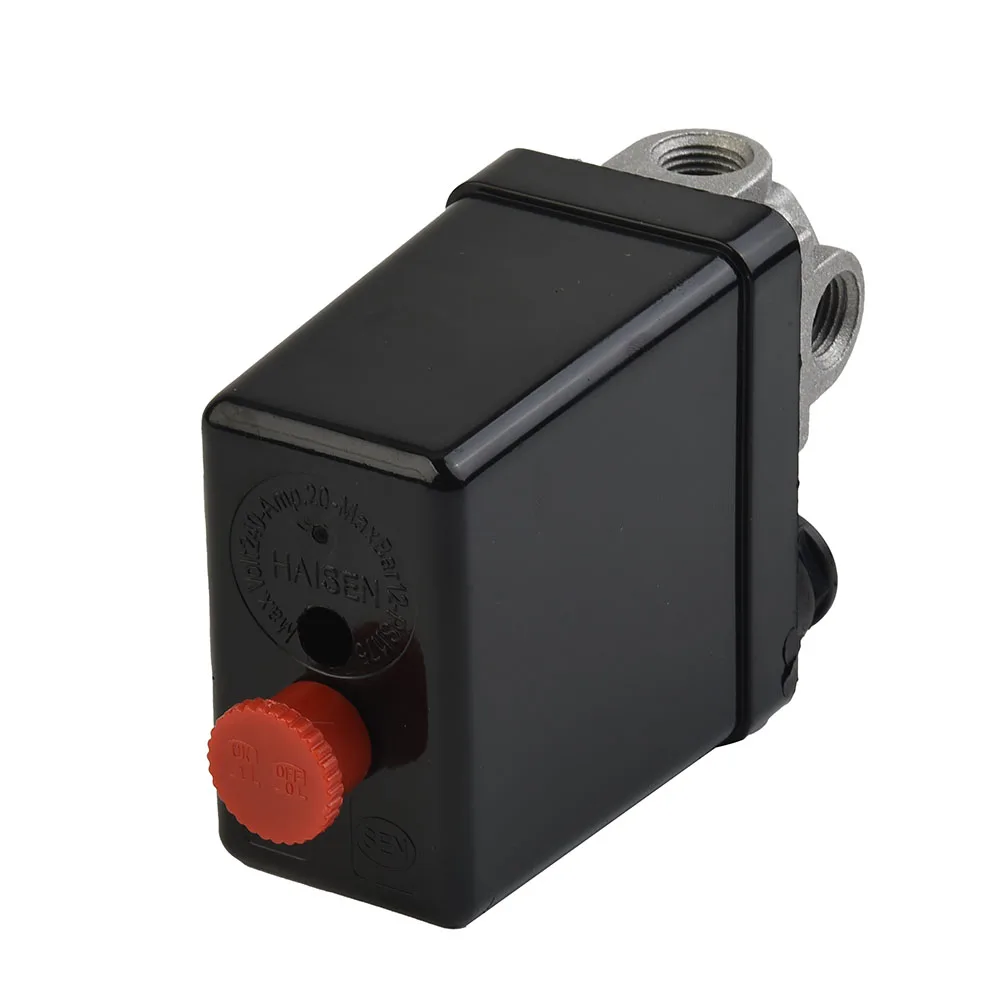 Переключатель давления для воздушного компрессора 90 ~ 120psi 220-240V 4 порта 1/4 ”BSP 82X52X127 мм 4-портовые коллекторные электрические воздушные компре...
Переключатель давления для воздушного компрессора 90 ~ 120psi 220-240V 4 порта 1/4 ”BSP 82X52X127 мм 4-портовые коллекторные электрические воздушные компре...