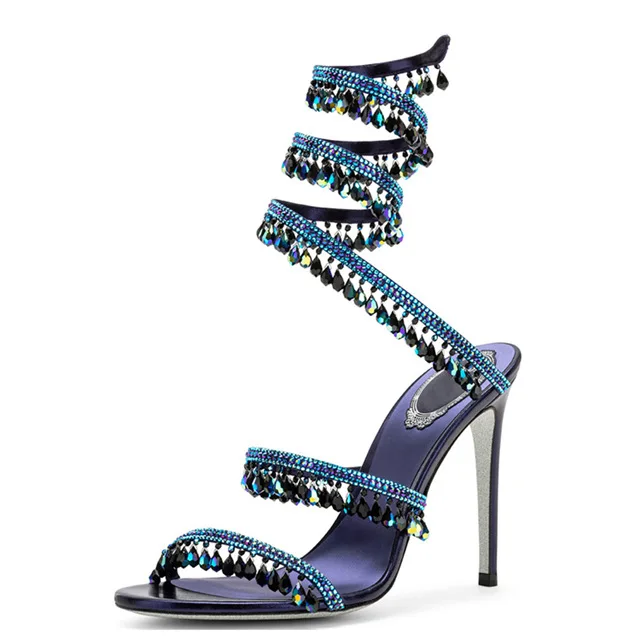 High Heels Party Shoes Ankle Strap Sandals Designer Stilettos Crystal Wrapped Sandals Women Rhinestone Gem Summer Wedding Shoes
High Heels Party Shoes Ankle Strap Sandals Designer Stilettos Crystal Wrapped Sandals Women Rhinestone Gem Summer Wedding Shoes