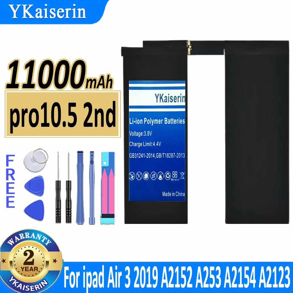 YKaiserin Replacement Battery Pro 10.5 2nd 11000mAh For IPad Air 3 Air3 (2019) A2152 A253 A2154 A2123 Tablet Bateria Free Tools
YKaiserin Replacement Battery Pro 10.5 2nd 11000mAh For IPad Air 3 Air3 (2019) A2152 A253 A2154 A2123 Tablet Bateria Free Tools