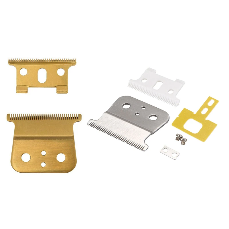 Silver For T Outliner Blade (White T Blade + Silver Steel Blade) & Gold Double Gold Wide Timmer Blades
Silver For T Outliner Blade (White T Blade + Silver Steel Blade) & Gold Double Gold Wide Timmer Blades