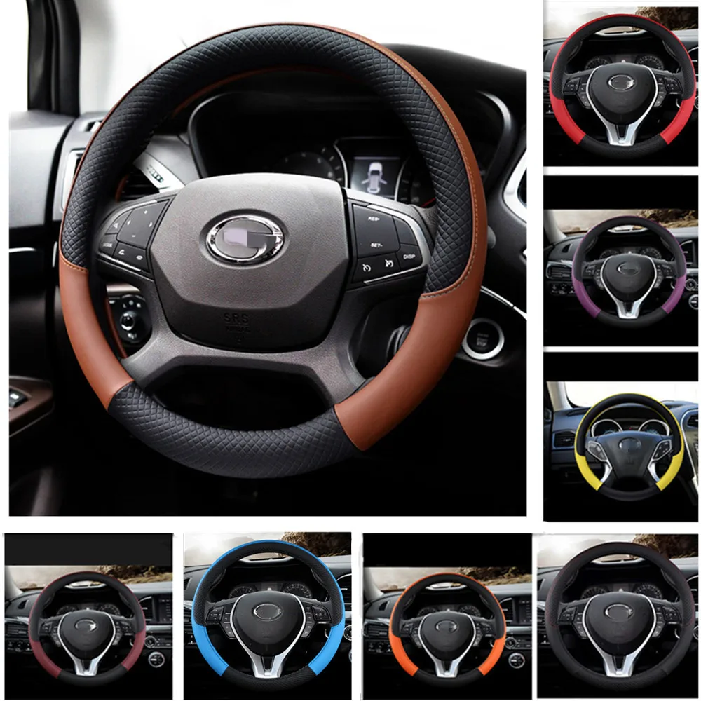 

Leather Car Steering Wheel Cover For KIA Rio Niro K3 K5 Soul Ceed Cerato Forte Sportage Optima Proceed Sorento Carens Camival