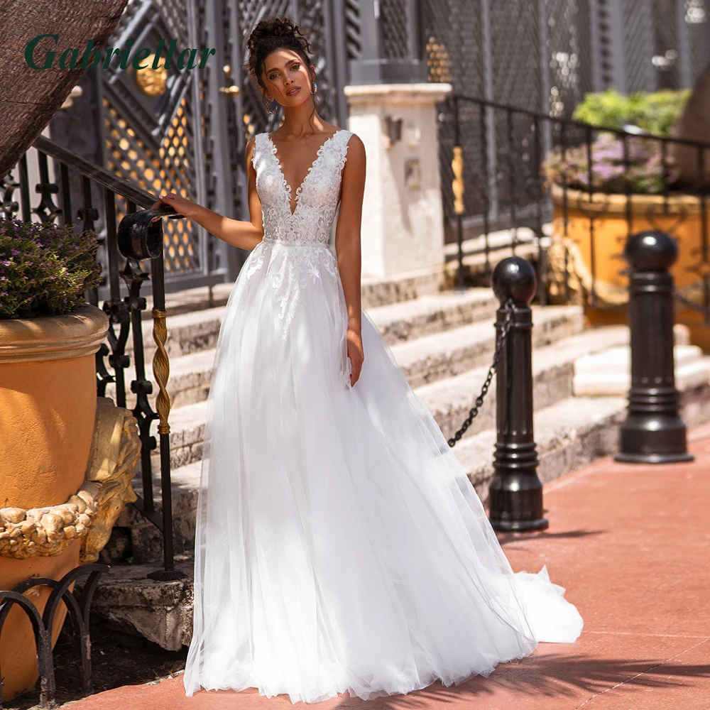 Gabriellar Classic Wedding Dress For Bride Scoop Appliques Backless A-line Wedding Gown Abito Da Sposa Personal Customization
Gabriellar Classic Wedding Dress For Bride Scoop Appliques Backless A-line Wedding Gown Abito Da Sposa Personal Customization