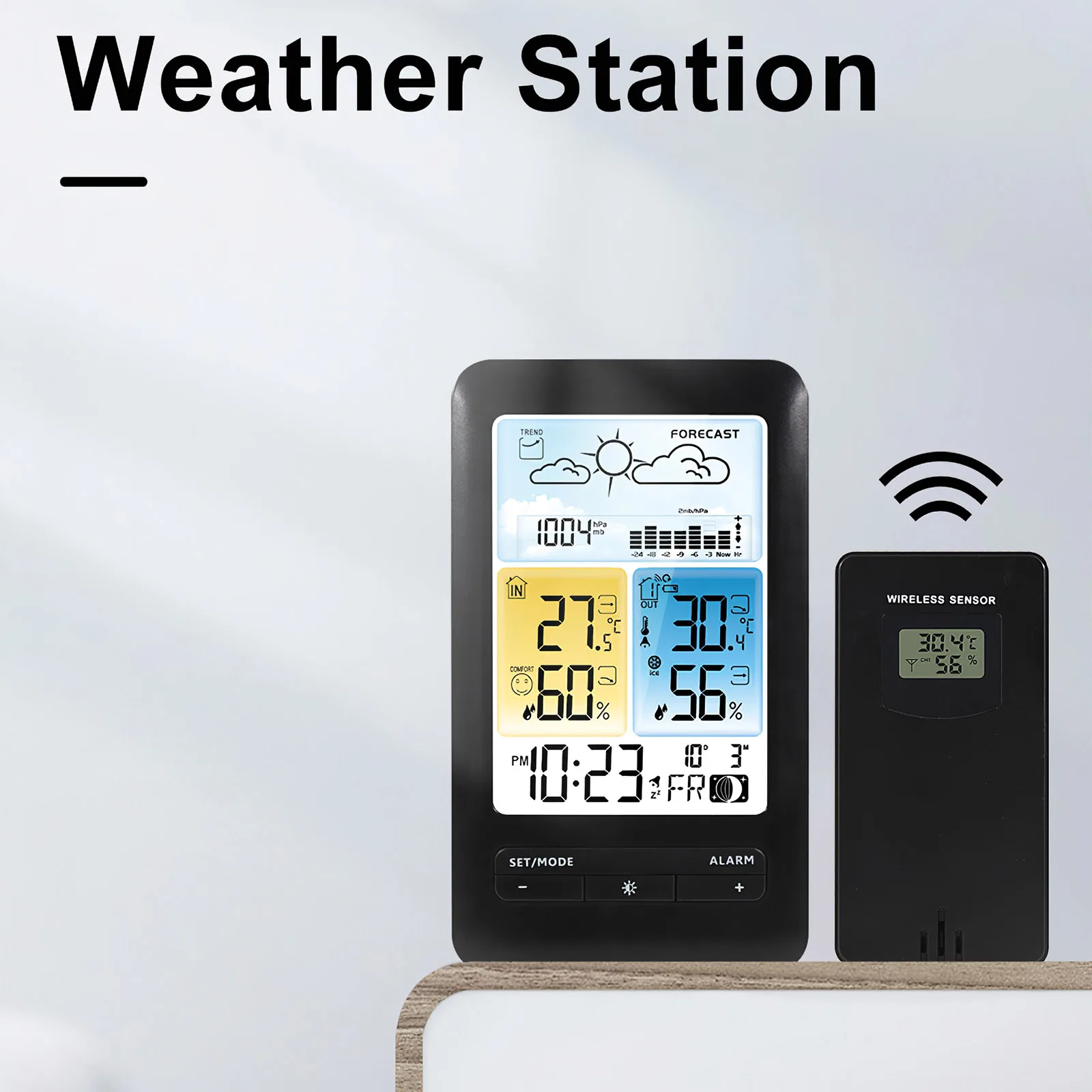Backlight Weather Forecast USB Digital Thermometer Indoor Outdoor Sensor Hygrometer Calendars Moon Phase Snooze Alarm Clock
Backlight Weather Forecast USB Digital Thermometer Indoor Outdoor Sensor Hygrometer Calendars Moon Phase Snooze Alarm Clock