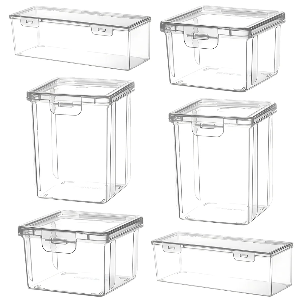 6 Pcs Transparent Storage Box Hair Clip Organizer Small Food Containers with Lids Clear Plastic Volume Tie Accessory 
6 Pcs Transparent Storage Box Hair Clip Organizer Small Food Containers with Lids Clear Plastic Volume Tie Accessory