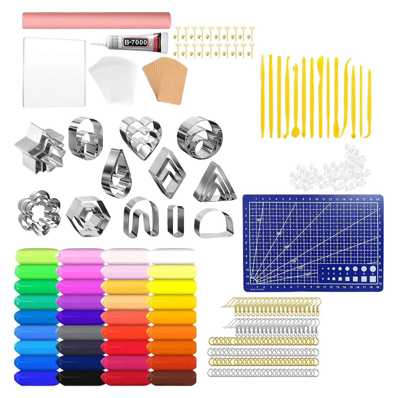 364 Pieces Polymer Clay Cutters Clay Roller, Earrings Clay Cutters, Clear Plastic Storage Bags, for Jewelry Making Handmade
364 Pieces Polymer Clay Cutters Clay Roller, Earrings Clay Cutters, Clear Plastic Storage Bags, for Jewelry Making Handmade