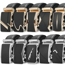 New Mens Cowhide Belt Automatic Buckle Belt Middle-aged and Young Business Fashion Leisure Middle-aged Belt