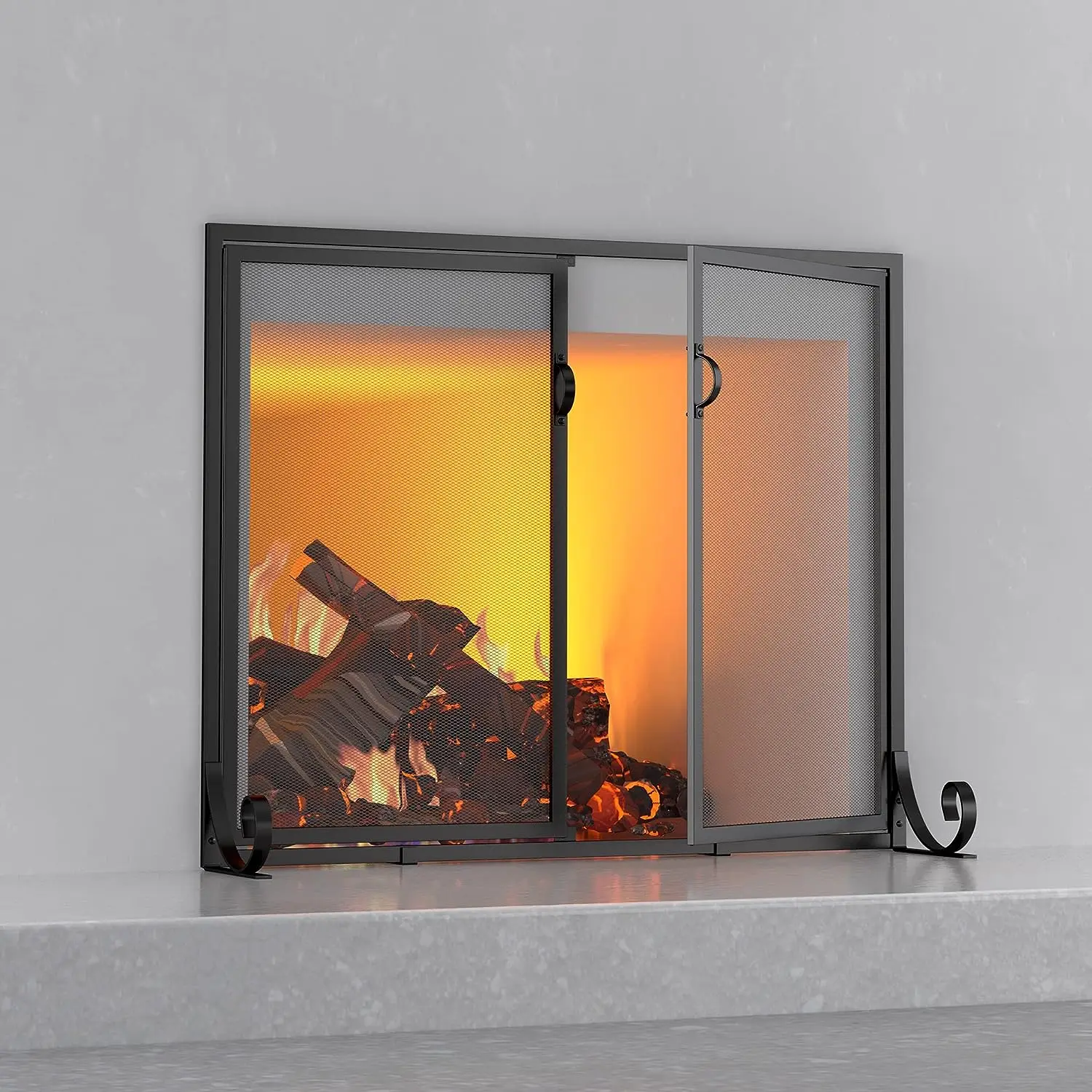 Beauty Fireplace Screen with Hinged Doors, Powder Coated Steel Frame, Metal Mesh, Handcrafted Solid Steel,Decorative Design, Fre
Beauty Fireplace Screen with Hinged Doors, Powder Coated Steel Frame, Metal Mesh, Handcrafted Solid Steel,Decorative Design, Fre