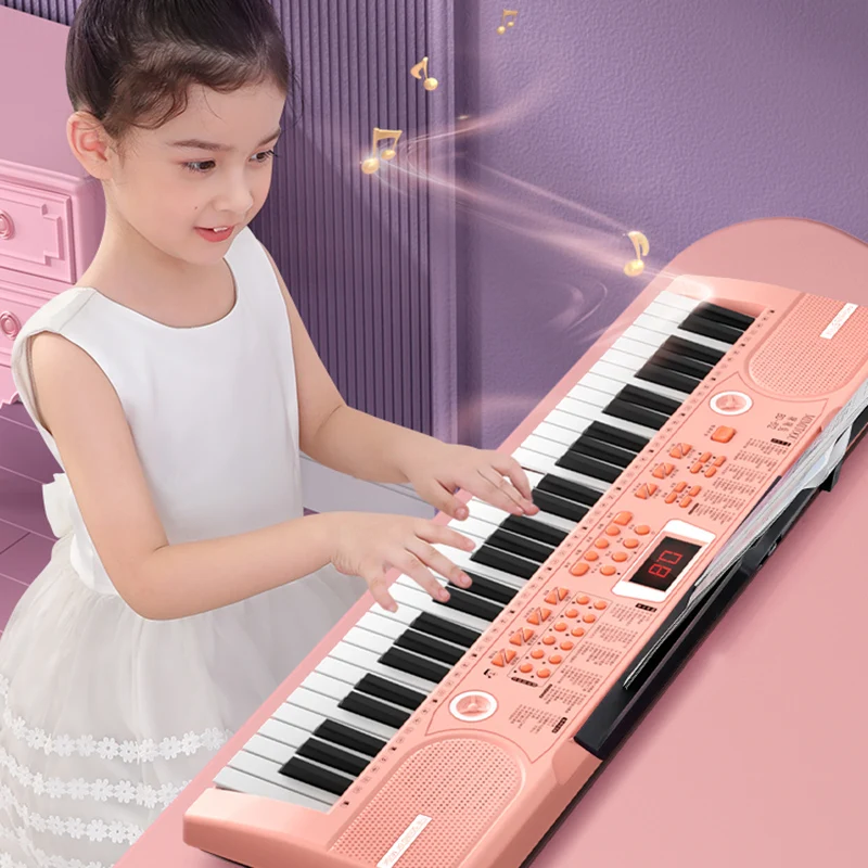 

Музыкальная клавиатура, детский музыкальный электронный орган, детская мини розовая 61 клавиша, пианино, игрушка, Портативная Игрушка, музык...