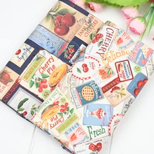 100% Cotton Thin Oxford Fabric With Cute Fruit Print, Handmade DIY Bag Pillow Mouth Gold Package Sewing Tissue CR-1808