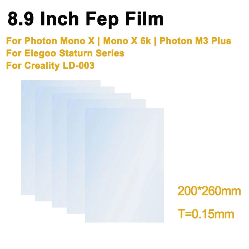 FEP пленка 8,9 дюймов 260*200*0,15 мм для ANYCUBIC Mono X M3 Plus Elegoo Saturn Creality LD-003 3D принтер, детали, аксессуары ЖК SLA
FEP пленка 8,9 дюймов 260*200*0,15 мм для ANYCUBIC Mono X M3 Plus Elegoo Saturn Creality LD-003 3D принтер, детали, аксессуары ЖК SLA