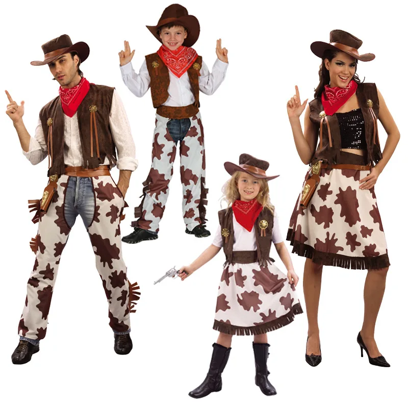 Adult Halloween Cosplay Busy Cowboy Suits Plus Vest Hat with Floral Print Children Carnival Party Performance Parent Child Suit
Adult Halloween Cosplay Busy Cowboy Suits Plus Vest Hat with Floral Print Children Carnival Party Performance Parent Child Suit