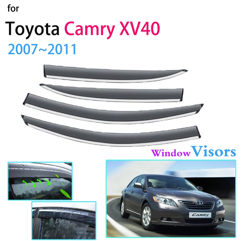

Windows Visors for Toyota Camry XV40 Sedan Daihatsu Altis Aurion 2007~2011 2008 Deflector Guard Car Accessories Awning Trim 4PCS