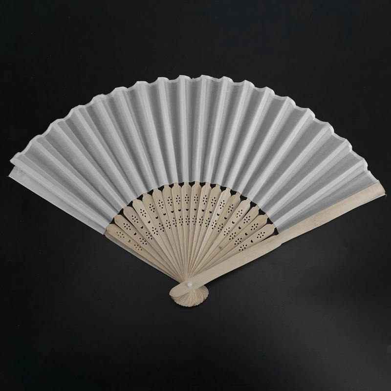 20 Pcs/Lot 21Cm White Color Fabric Hand Fan, Silk Hand Fan Wedding Party Promotion Favor 
20 Pcs/Lot 21Cm White Color Fabric Hand Fan, Silk Hand Fan Wedding Party Promotion Favor