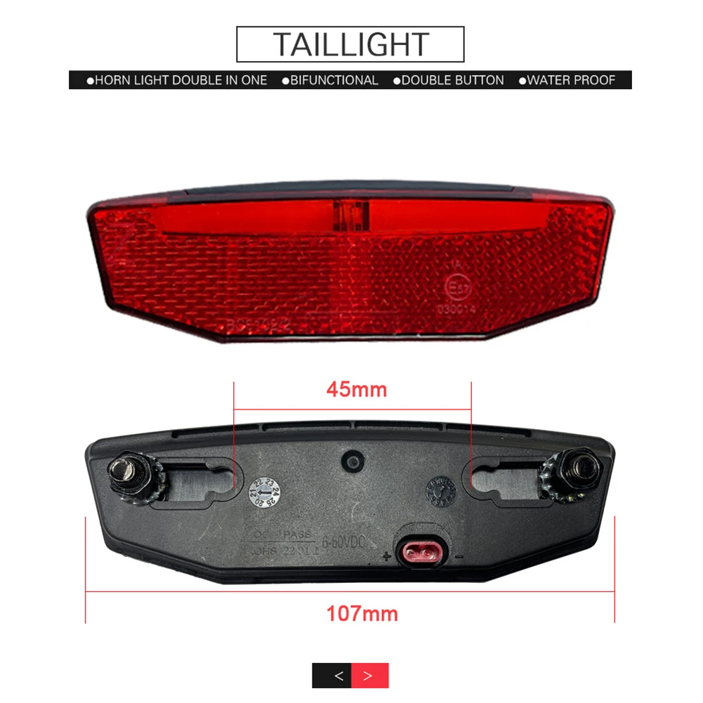 Tail Lights Ebike Headlight Replacement Accessory 12-60V Universal Aluminum Alloy Components Part High Quality
Tail Lights Ebike Headlight Replacement Accessory 12-60V Universal Aluminum Alloy Components Part High Quality