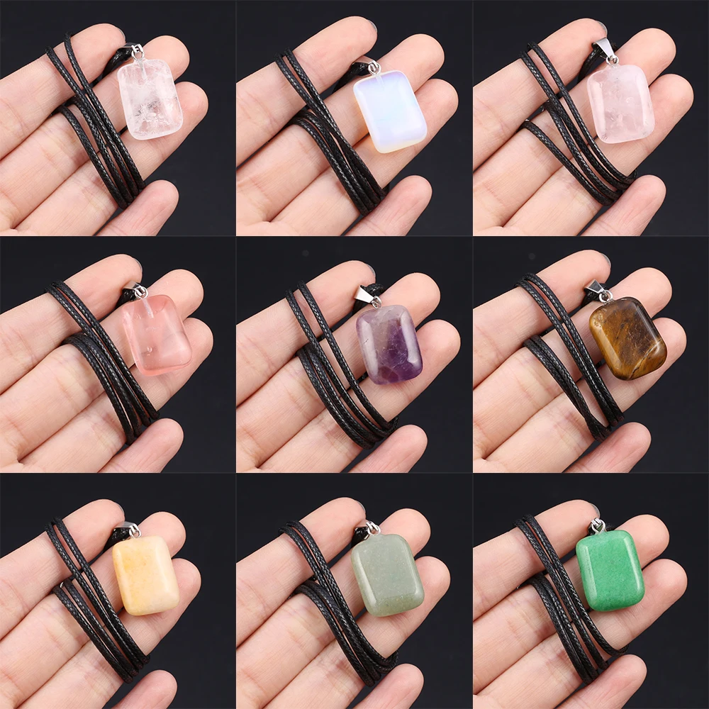 Natural Stone Necklace Pendant Rectangle Shape Exquisite Accessories Women Personality Necklace Girls Wedding Party Jewelry gift 
Natural Stone Necklace Pendant Rectangle Shape Exquisite Accessories Women Personality Necklace Girls Wedding Party Jewelry gift