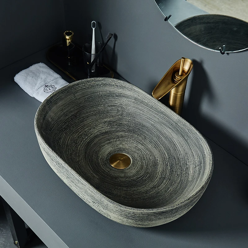 

Europe style chinese Jingdezhen Art Counter Top ceramic vitreous china wash basin bathroom sinks