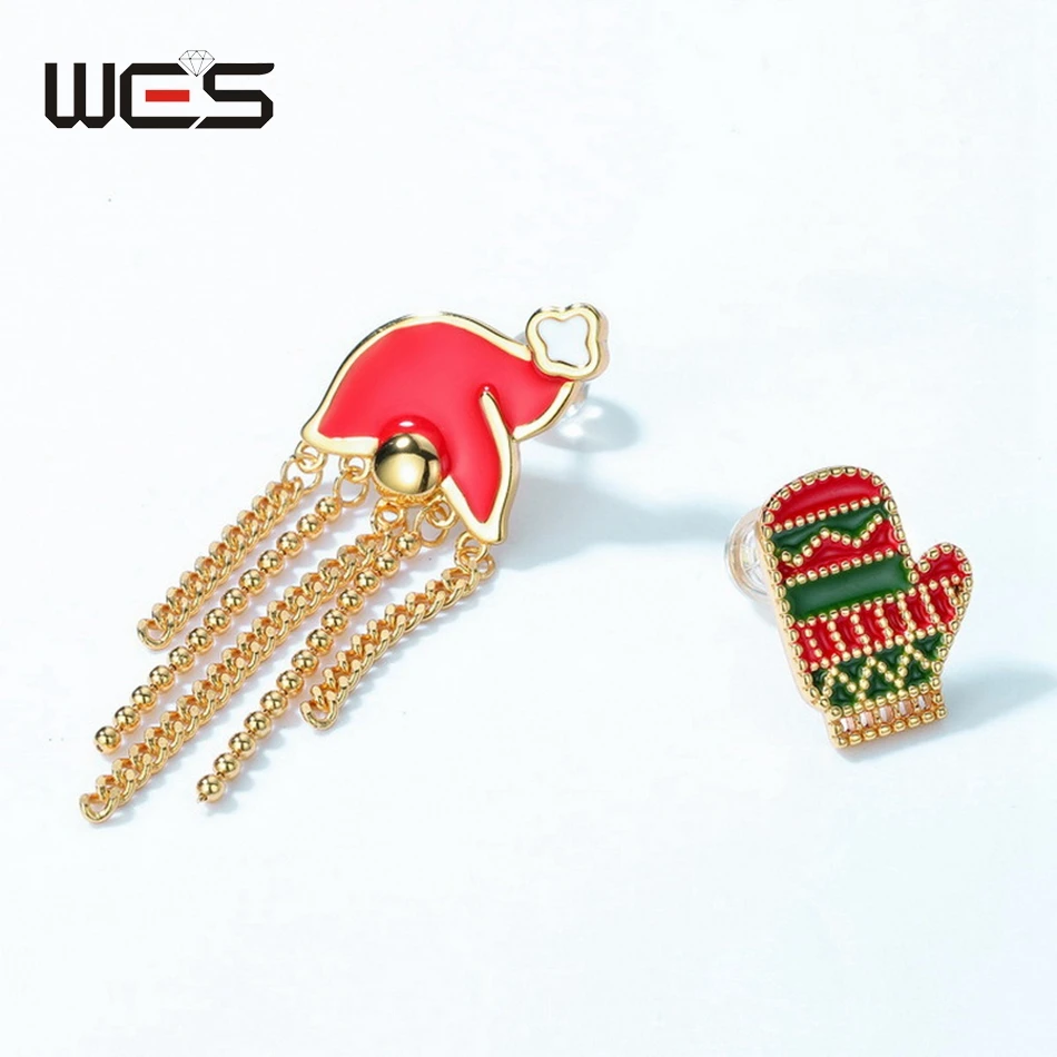 WES 925 Sterling Silver Christmas Gloves Earrings for Woman Fine Jewelry Gold Plated Christmas Party Gifts Trendy Engagement
WES 925 Sterling Silver Christmas Gloves Earrings for Woman Fine Jewelry Gold Plated Christmas Party Gifts Trendy Engagement