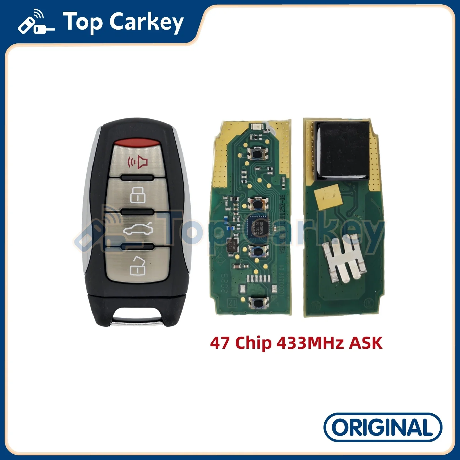 Оригинальный OEM дистанционный ключ TopCarkey ID46 ID47 чип 433 МГц для Great Wall GWM HAVAL H2S H6 H7 H8 H9
Оригинальный OEM дистанционный ключ TopCarkey ID46 ID47 чип 433 МГц для Great Wall GWM HAVAL H2S H6 H7 H8 H9